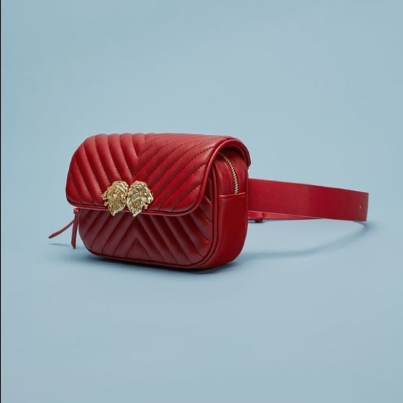 Zara Bags Zara Red Crossbody Belt Bag With Lion Head Detail Poshmark
